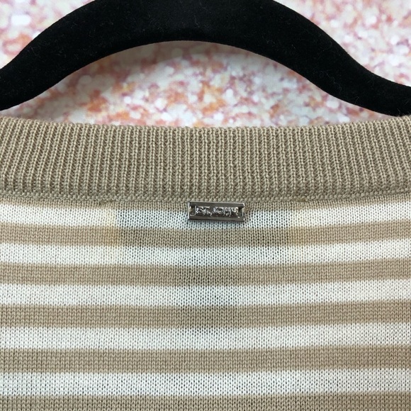 NWOT St. John | Striped V-Neck Wool Sweater - Picture 5 of 9